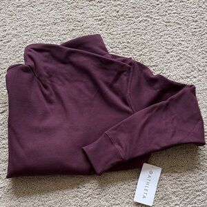 Athleta Cozy Karma Twist Neck Sweatshirt - Spiced Cabernet